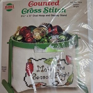 Needle Magic Counted Cross Stitch Kit Art No 1229 Season Bright 3 1/2x5 Oval USA